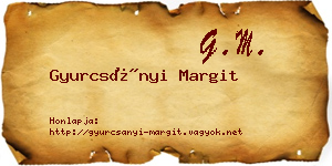 Gyurcsányi Margit névjegykártya